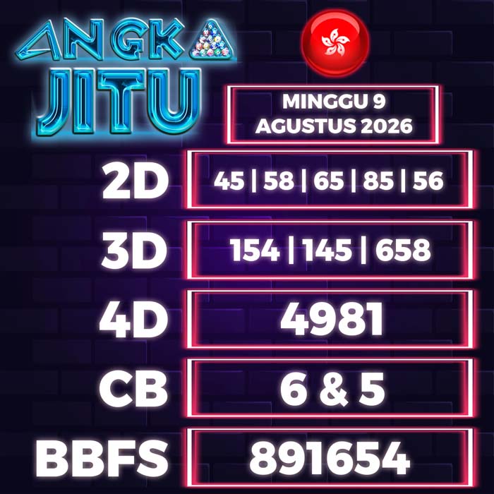 angka jitu HONGKONG 9-Aug-2026
