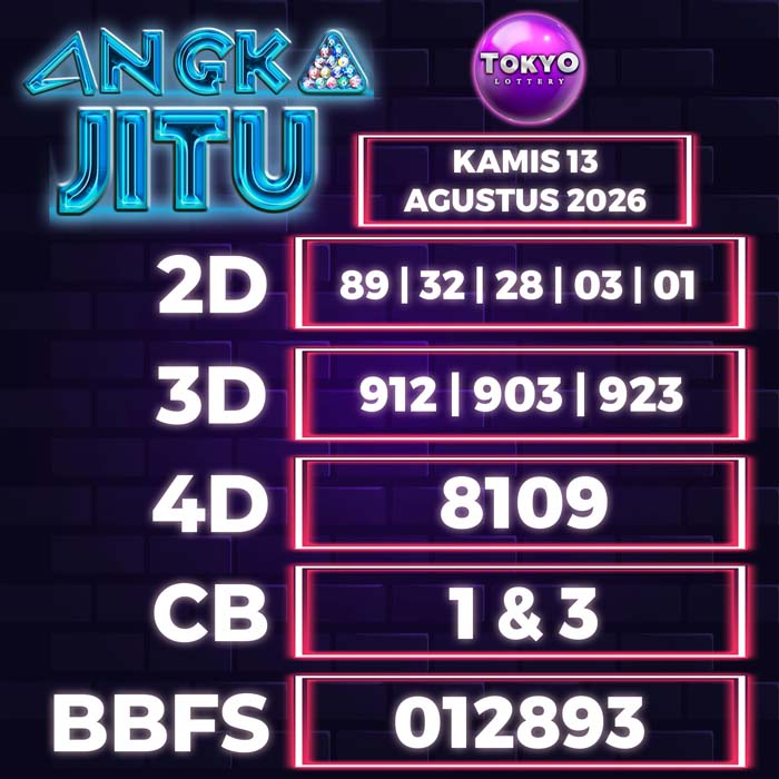 angka jitu TOKYO 13-Aug-2026