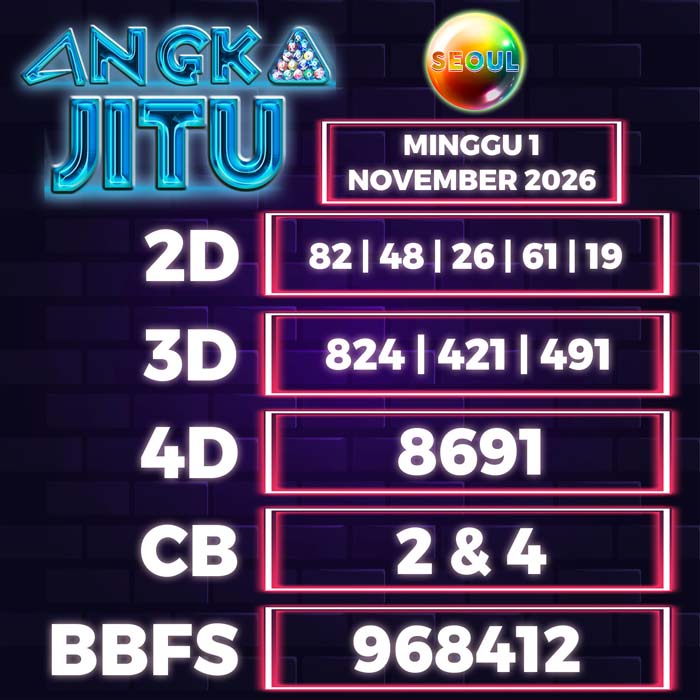 angka jitu SEOUL 1-Nov-2026