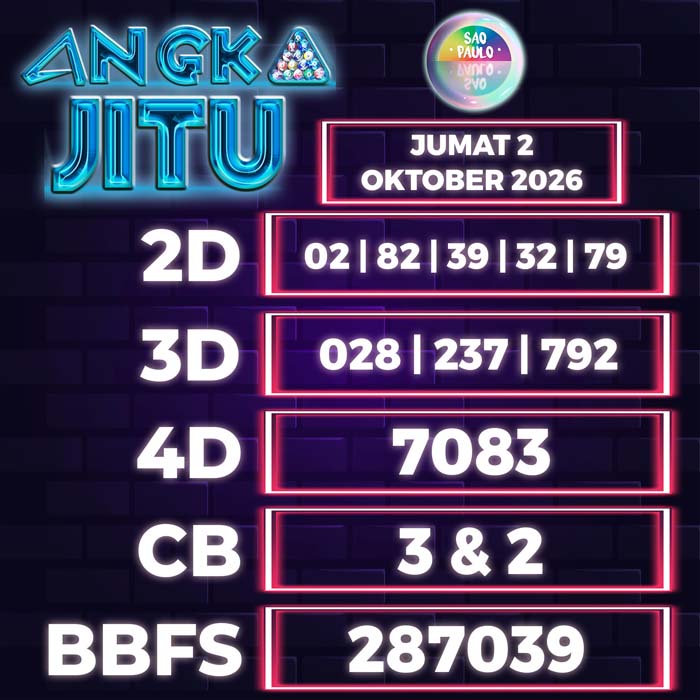 angka jitu SAO PAULO 2-Oct-2026