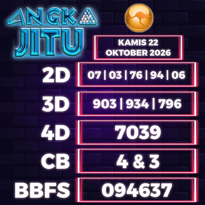 angka jitu SYDNEY 22-Oct-2026