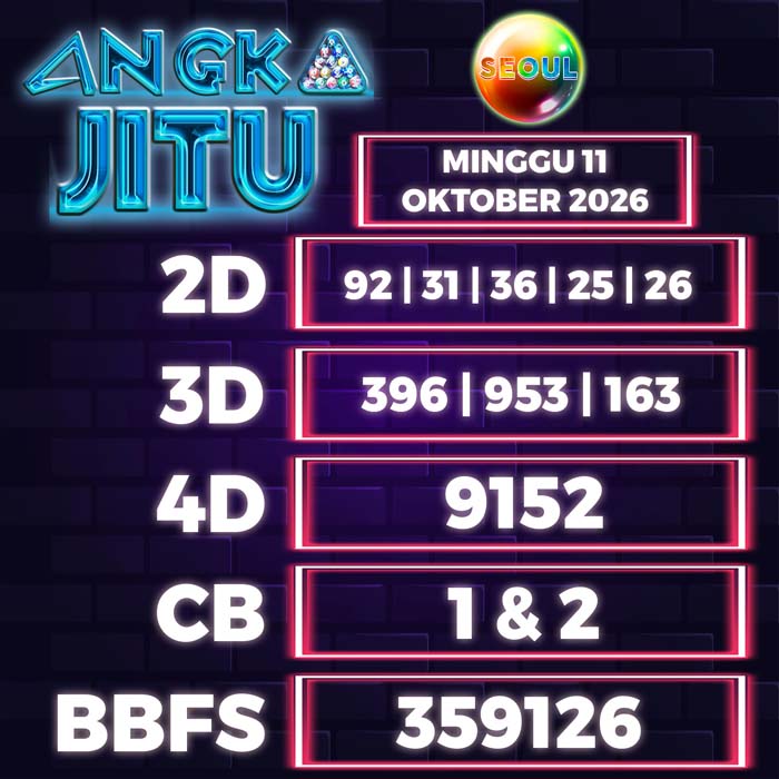 angka jitu SEOUL 11-Oct-2026