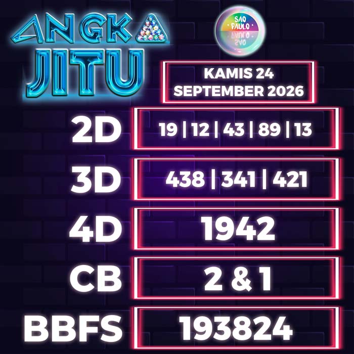angka jitu SAO PAULO 24-Sep-2026