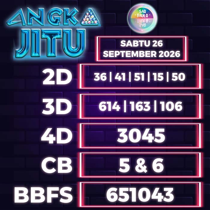 angka jitu SAO PAULO 26-Sep-2026