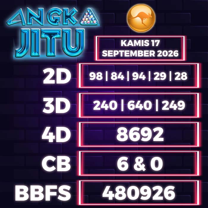 angka jitu SYDNEY 17-Sep-2026