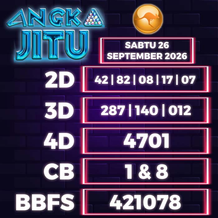 angka jitu SYDNEY 26-Sep-2026