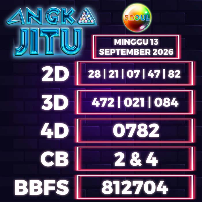 angka jitu SEOUL 13-Sep-2026