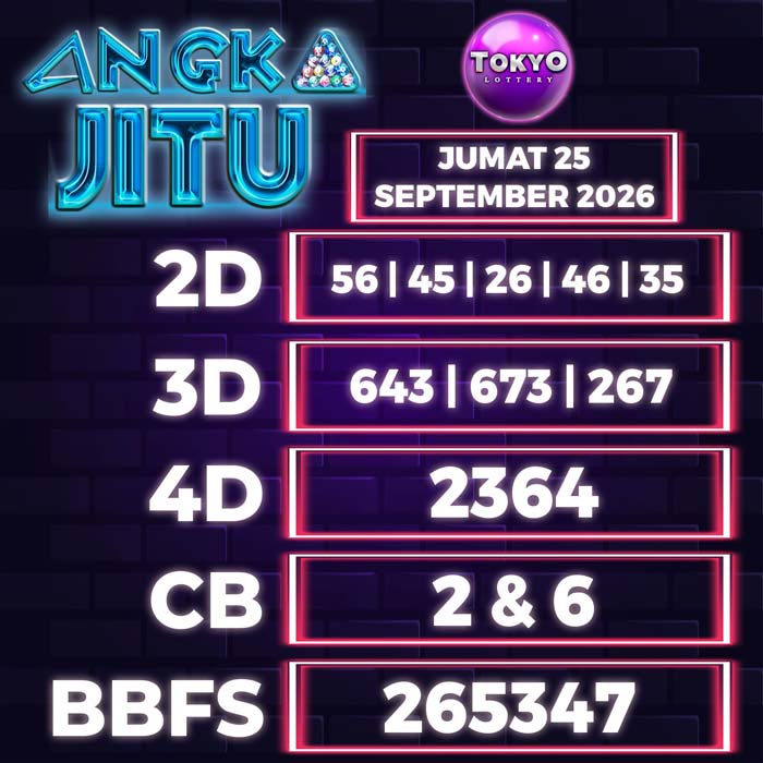 angka jitu TOKYO 25-Sep-2026